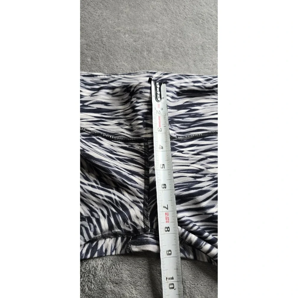 Alo Yoga Goddess Leggings Womens M/L Navy Wave Color Block Ribbed Ruched READ